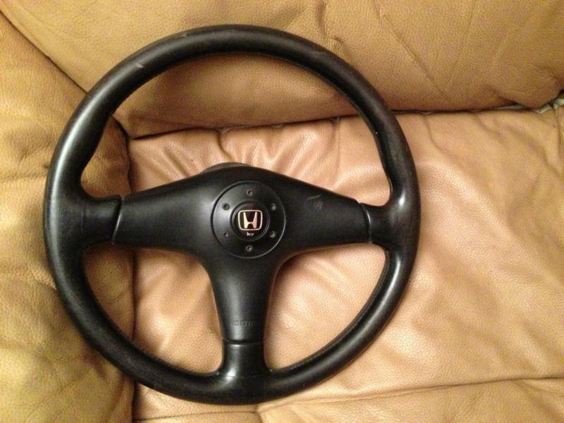 /rare as shlt/ jdm ek momo vi-rs steering wheel non-srs honda civic leather 