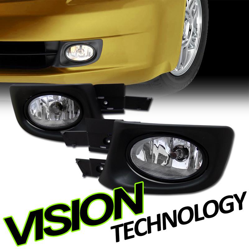 03-05 accord 4d/4dr sedan clear lens driving/bumper fog lights+switch+h11 bulbs