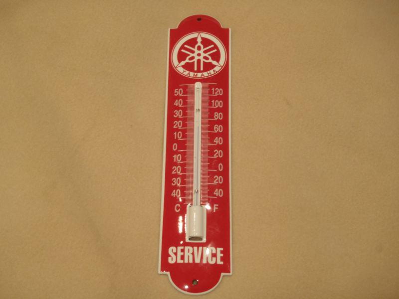 Yamaha porcelain service wall thermometer garage man cave 