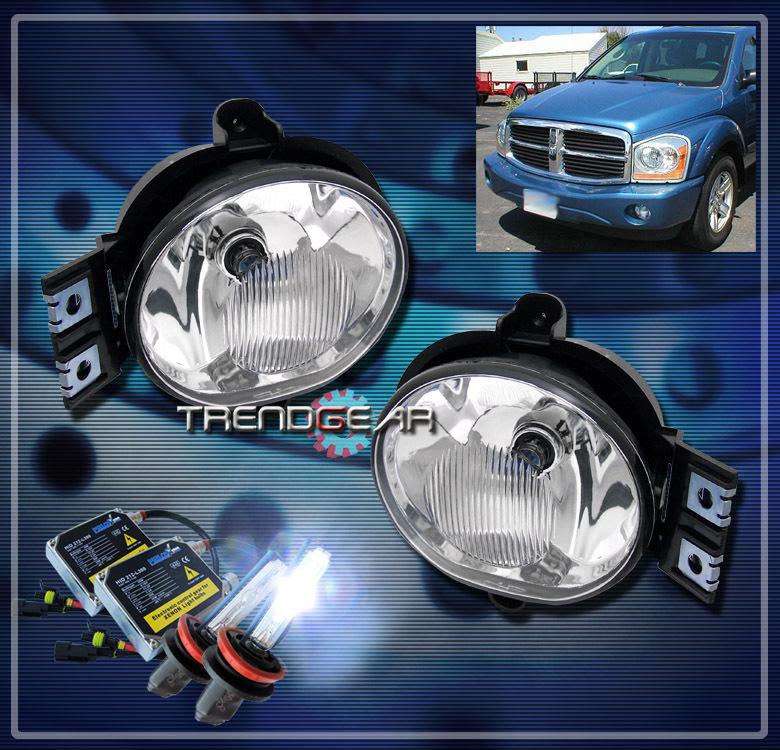 02-09 dodge ram pickup/04-06 durango bumper driving clear fog light lamp+hid kit