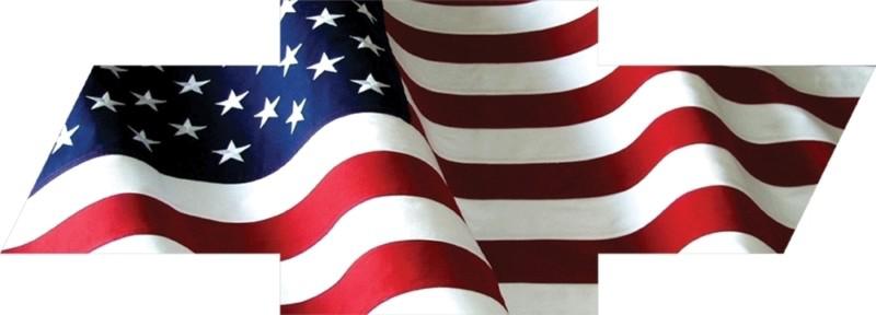 Chevy bowtie american flag decal sticker