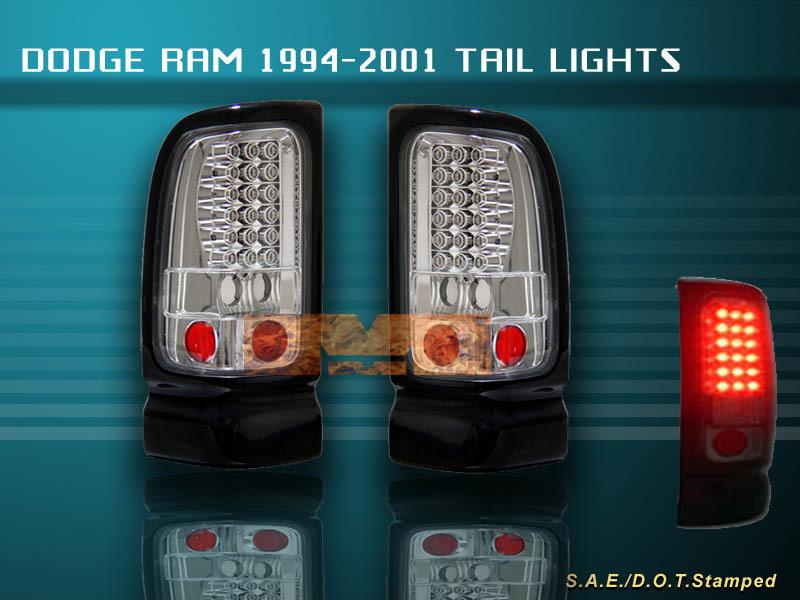 1994-2001 dodge ram 1500/2500/3500 tail lights clear led 