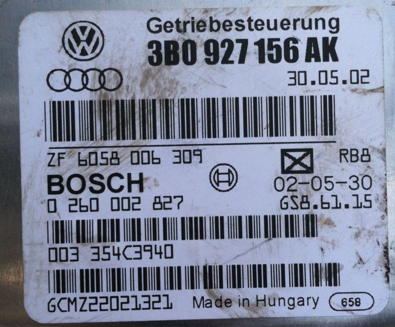 Vw passat awd transmission control module tcm tcu 03 3b0 927 156 ak