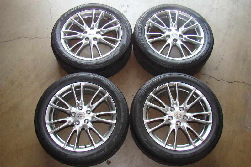 Infiniti oem factory original genuine g37 18" wheel, tire and center caps set