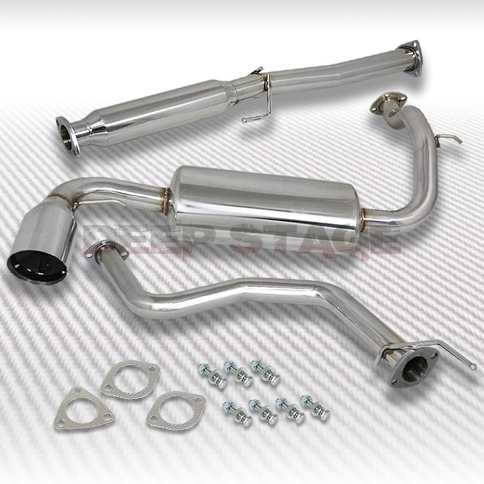 Stainless cat back exhaust 4.5" tip muffler 88-91 honda civic hatchback d16 si