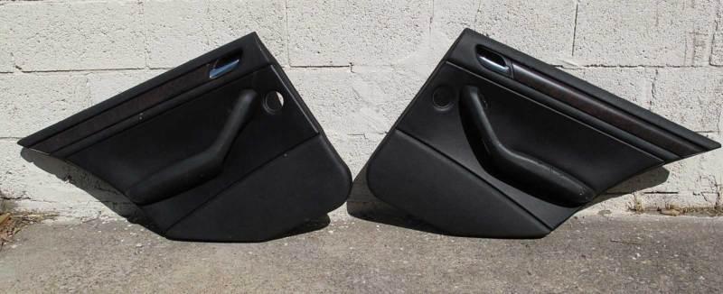 Bmw e46 3-series 4dr rear interior door panel set black leather 1999-2006 used