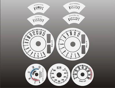 1967-1969 barracuda dart rally instrument cluster white face gauges 67-69