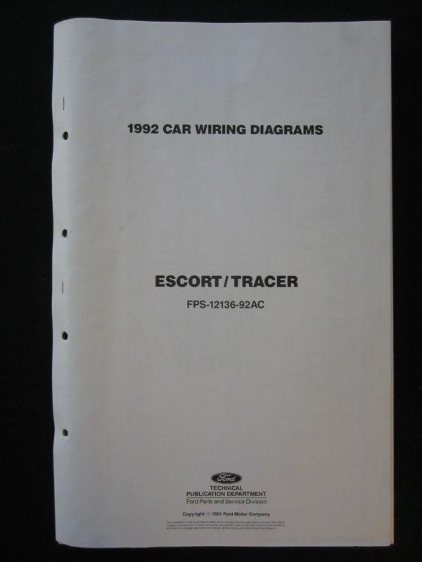 1992 ford escort tracer electrical wiring diagrams service manual  