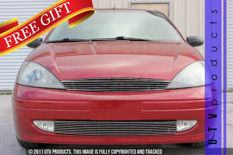 2001 - 2004 ford focus upper & bumper 2pc chrome billet grille models w/fogs 