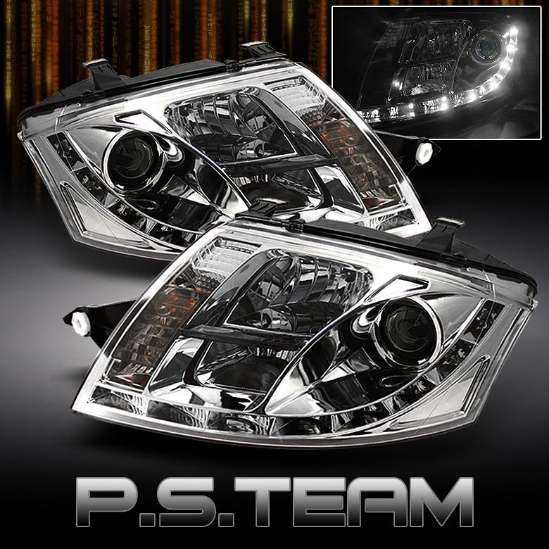 99-06 audi tt clear projector headlights w/daytime led running lights lamps