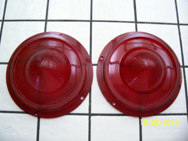 (2) vintage 1960 ford  plastic tail light lenses - model unknown