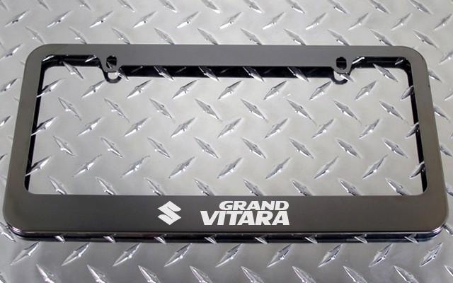 1 brand new suzuki grand vitara gunmetal license plate frame +screw caps