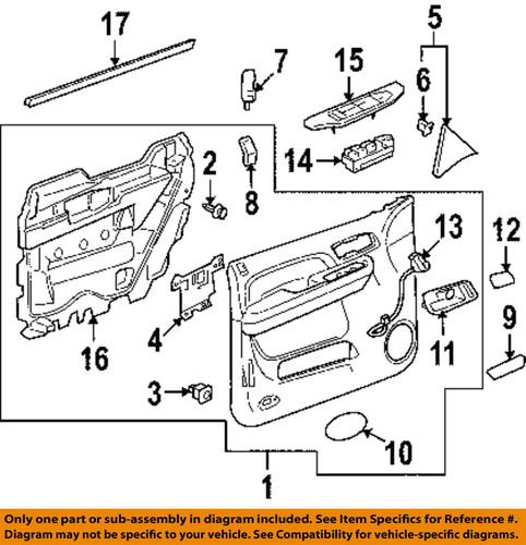 Gm oem 20835552 door component/door window switch panel