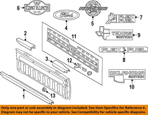 Ford oem 5l1z7842528aa front door-emblem badge nameplate