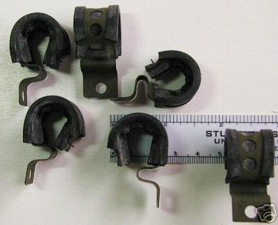 (6) new surplus metal clamps w/ rubber guard aviation hardware pn. a3125-2-174