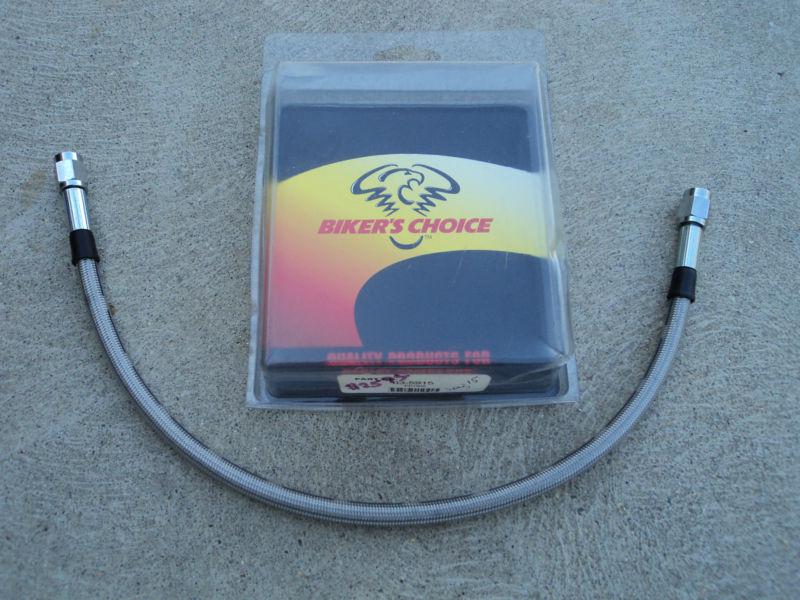 Harley steel braided brake line clear coated 15"  bikers choice 03-5915