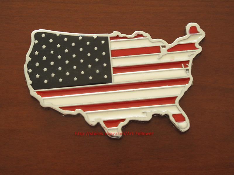 1p metal car sticker 3d decal emblem 3m american map usa national flag for decor