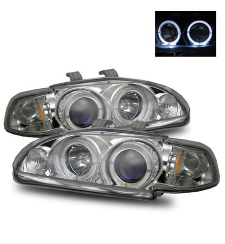 92-95 honda civic 2/3dr coupe/hatchback halo clear chrome projector headlights