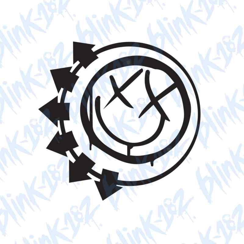 2x blink 182 (custom) sticker decal 6" black