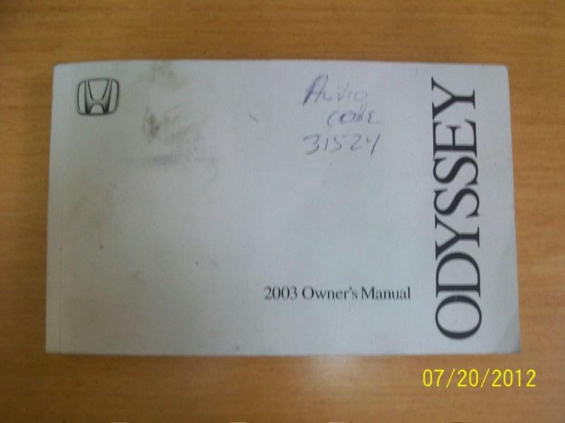 2003 honda odyssey  owners manual 