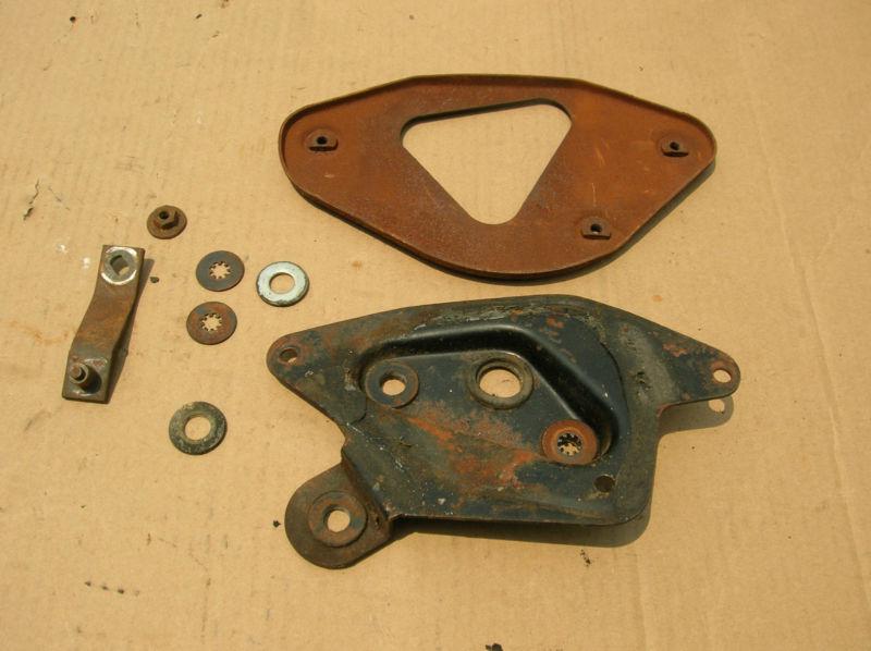 1965 ford fairlane windshield wiper motor mount bracket w/backing plate & lever.