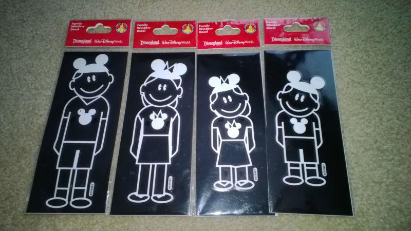 Brand new! disney family window decals - set of 4 - dad, mom, son, daughter wdw!