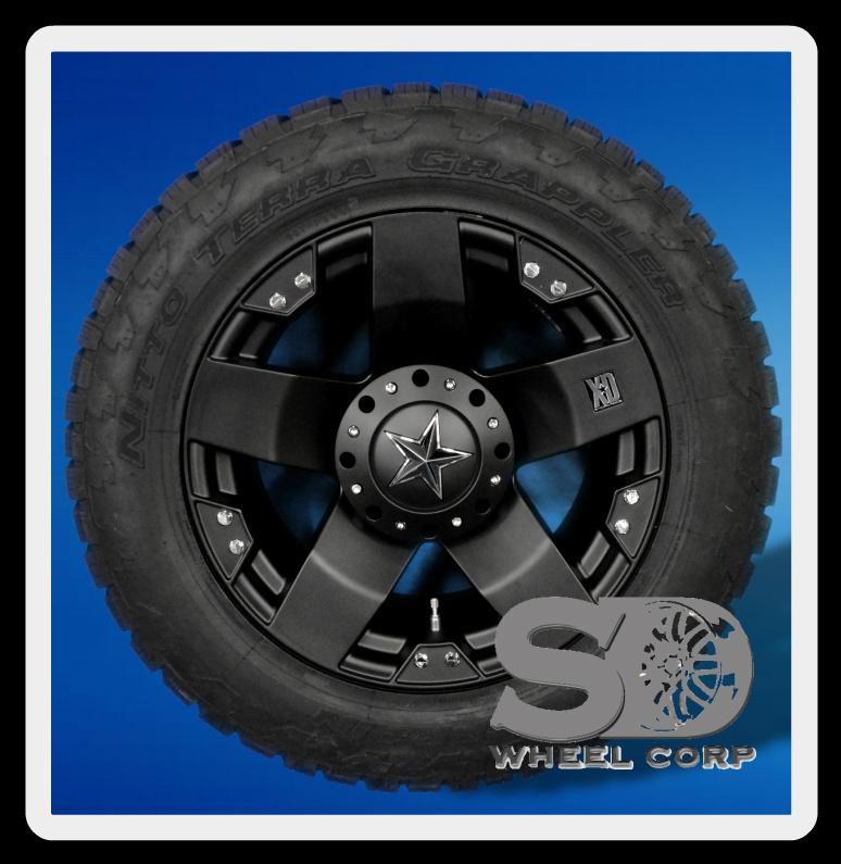 20x10" wheels rims xd rockstar black 5x5.5 & 305/55/20 nitto terra grappler