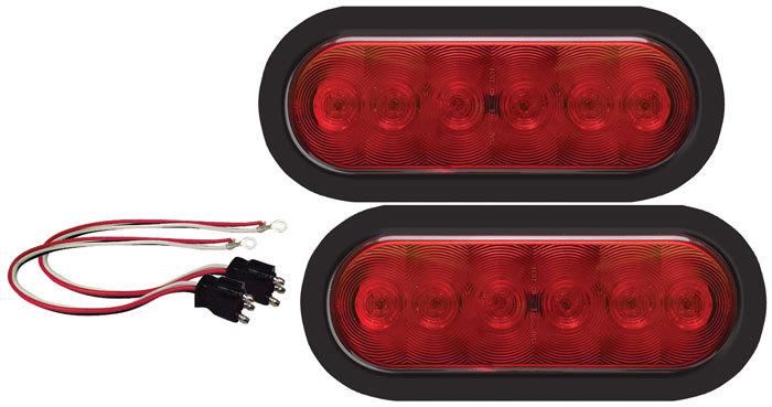 Optronics inc, fleet count led 6" oval top/turn/tail light set tll-12rk