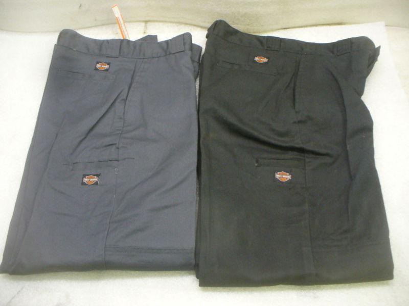 Harley davidson sz. 18 boys grey & black dress pants with media pockets & logos.