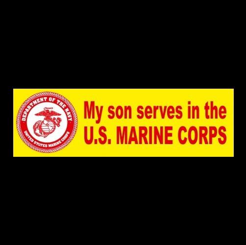 New "my son serves in the u.s. marine corps" bumper sticker, decal united states