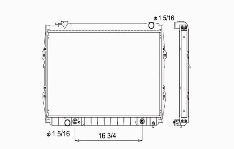 Replacement radiator 93-98 toyota t-100 pickup 2.7l 3.0l 3.4l v6 l4 164100w051