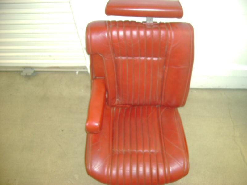 1976 cadillac seville leather driver seat w/ headrest firethorn red