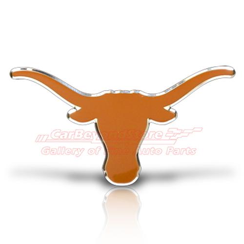 University of texas aluminum color auto emblem, 3d look, licensed + free gift