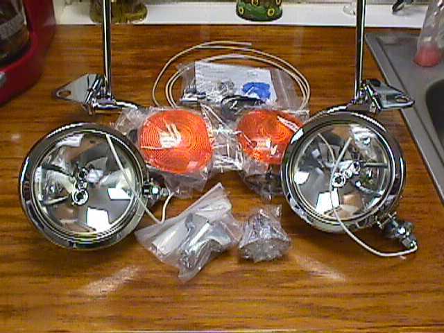 Spot bar w/ clear sealed beam lights w/turn signals fl shovelhead 1968-1984