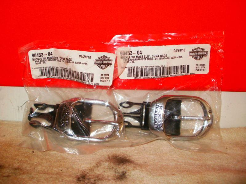 Harley davidson oem saddlebag chrome buckles (2 buckles) # 90453-04, nib, nr