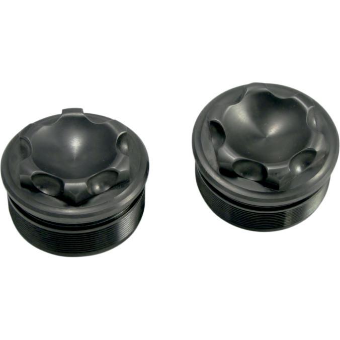 Todd's cycle fc-3004 fork tube caps black 49mm 2006-2013 harley fxd; v-rod