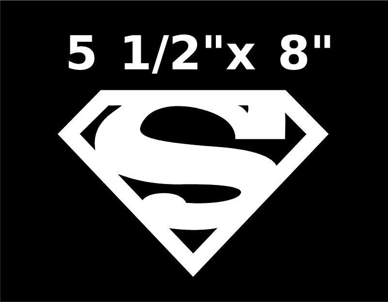 Superman auto/window/wall/laptop decal  sticker 5 1/2" x 8" white 