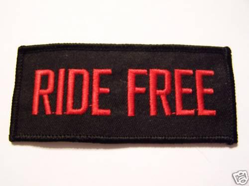 #0132 motorcycle vest patch ride free