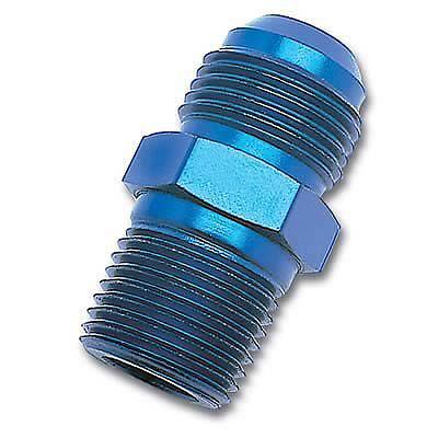 Edelbrock 76540 fitting adapter straight male -6 an to male 1/4" npt blue ea