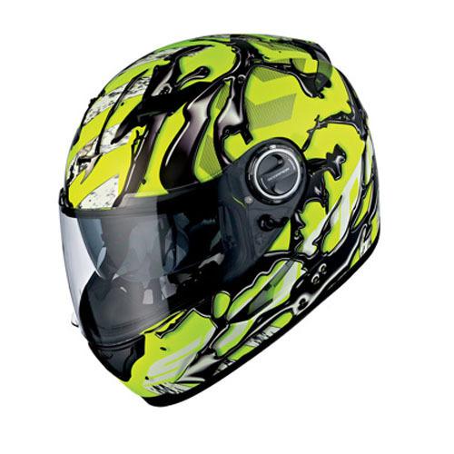 Scorpion exo-500 full face motorcycle helmet oil neon size large