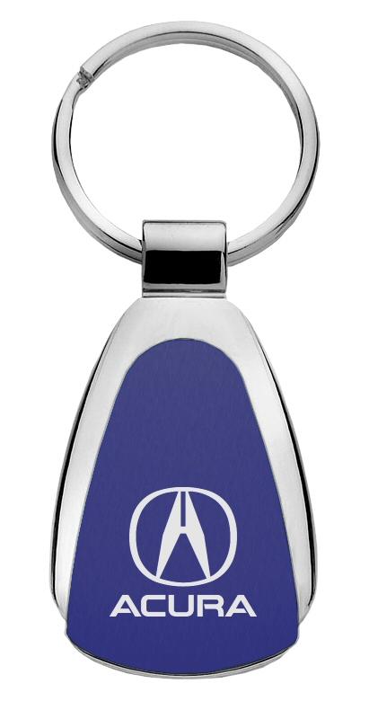 Acura blue blue tear drop metal key chain ring tag key fob logo lanyard