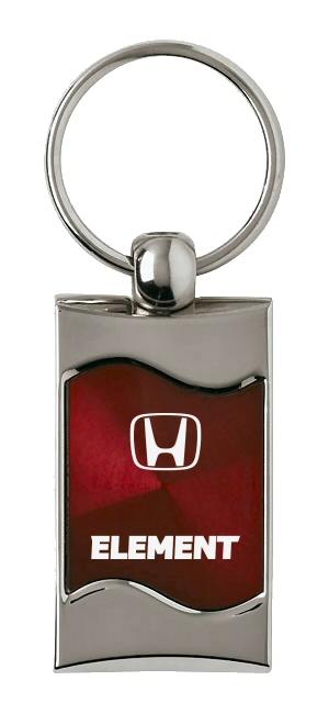 Honda element burgundy rectangular wave key chain ring tag key fob logo lanyard