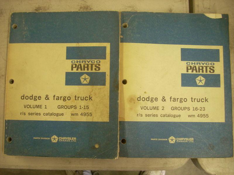 1967 1968 1969 dodge fargo truck chryco parts book manual catalog r & s series