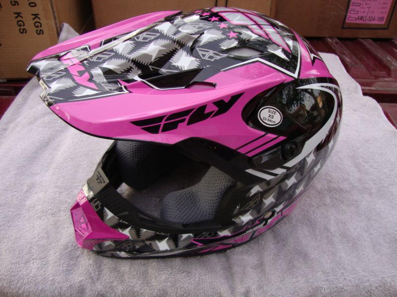 New fly kinetic flash x-small mx pink/grey/black  helmet