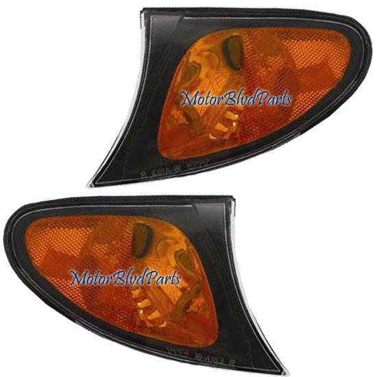 02-05 bmw e46 sedan wagon black turn signal lights pair