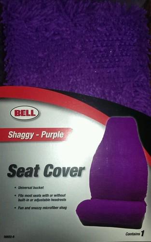 Bell shaggy seat cover universal bucket - purple - new