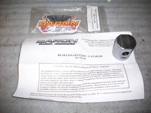 1998 to 2010 yamaha vstar 650 classic baron rear lowering kit 