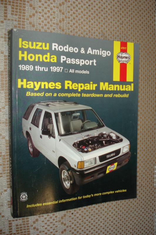 1989-1997 isuzu rodeo amigo & honda passport service manual shop book 95 94 93 