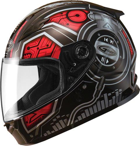 G-max gm49y dj graphic youth motorcycle helmet dj black/red small