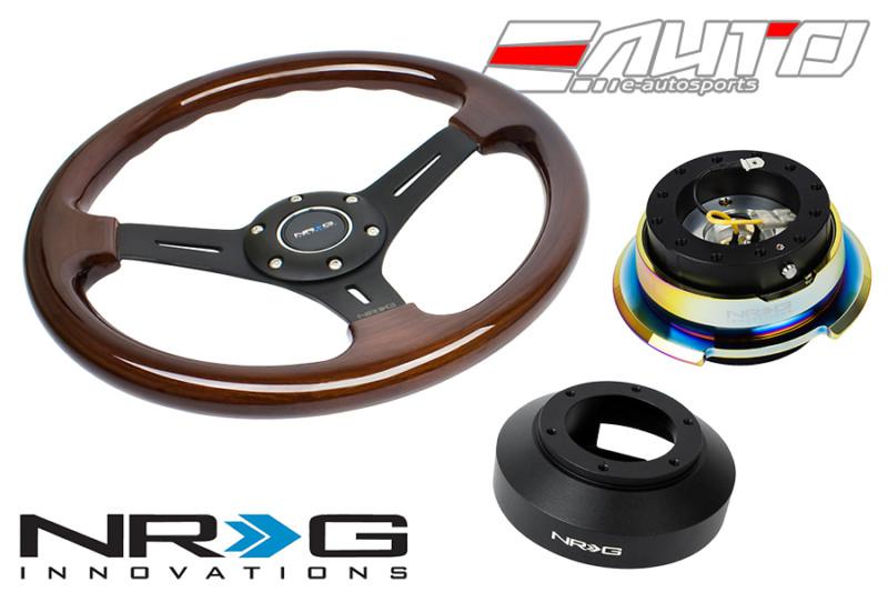 Nrg 330mm brown wood bk spoke steering wheel 141h hub 2.8 bkmc neo quick release